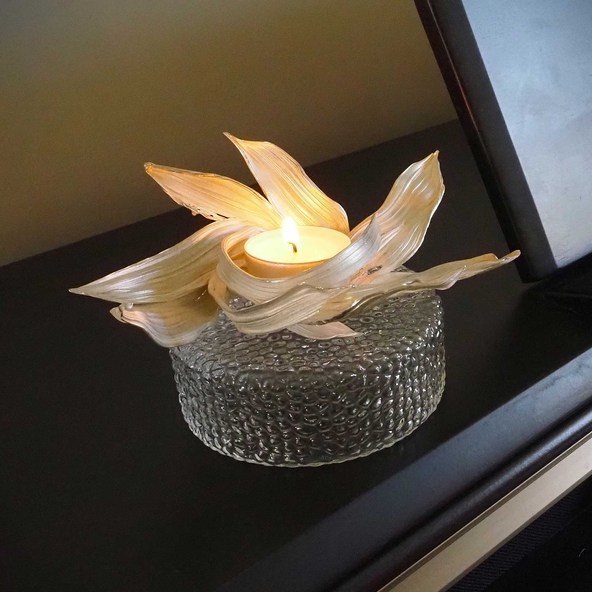Fallen Candleholder in Cast Sterling Silver